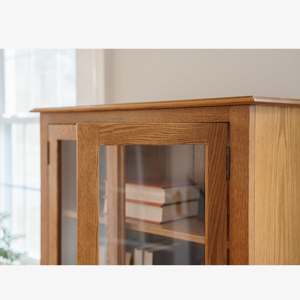 Bookcase with Glass Doors and Tapered Leg