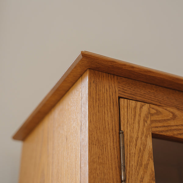 Bookcase with Glass Doors and Tapered Leg