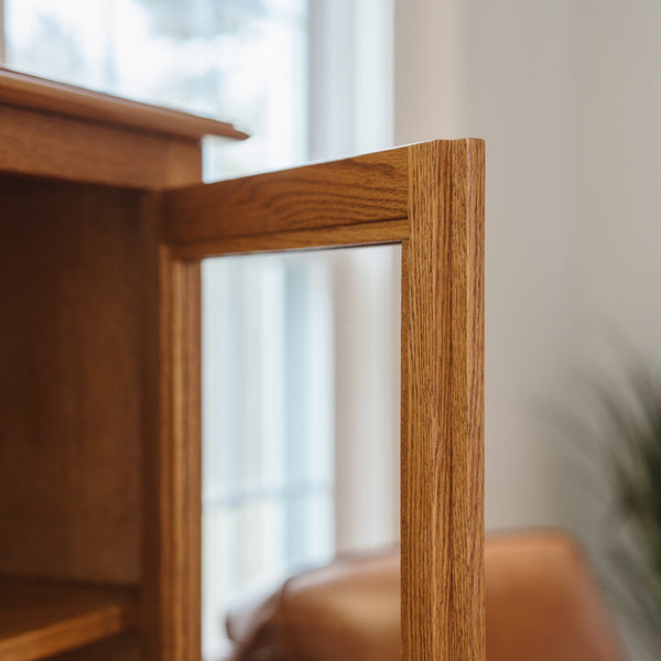 Bookcase with Glass Doors and Tapered Leg