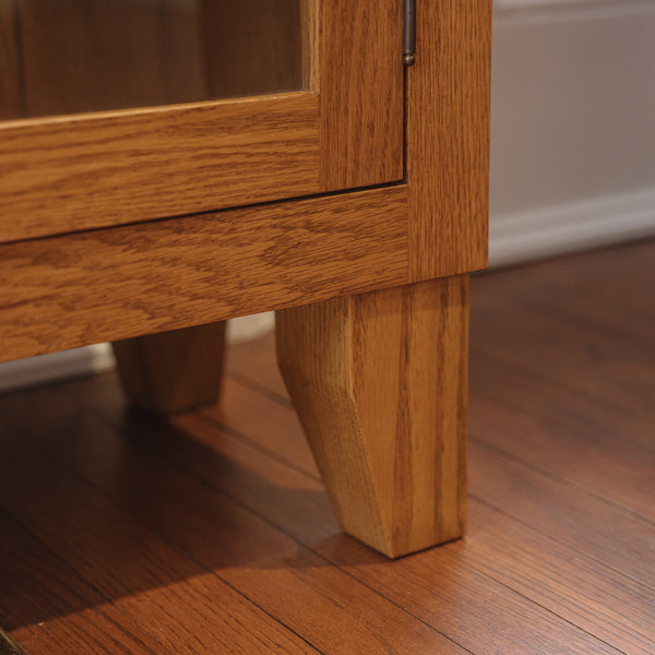 Bookcase with Glass Doors and Tapered Leg