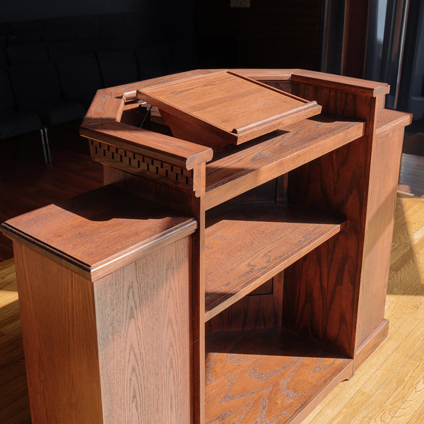 Handcrafted Wooden Lectern With Flower Stands