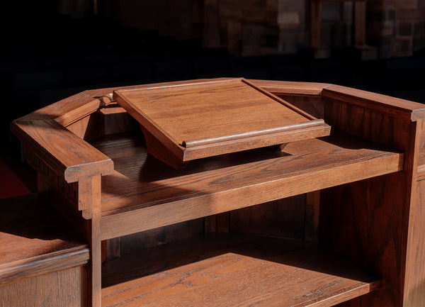 Handcrafted Wooden Lectern With Flower Stands