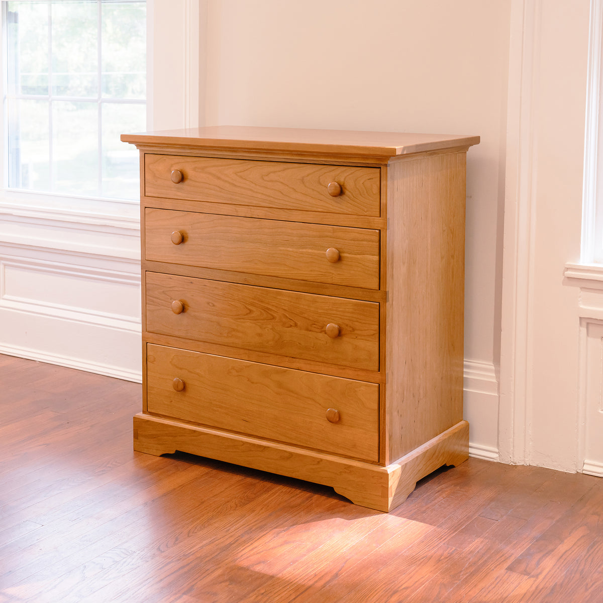 Handcrafted Wooden Four Drawer Bureau