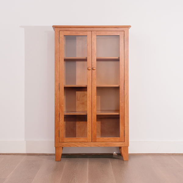 Bookcase with Glass Doors and Tapered Leg