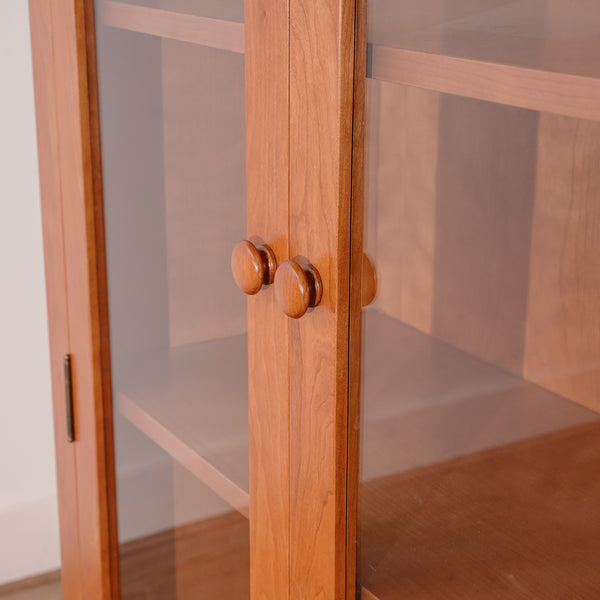 Bookcase with Glass Doors and Tapered Leg