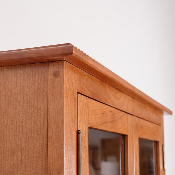 Bookcase with Glass Doors and Tapered Leg