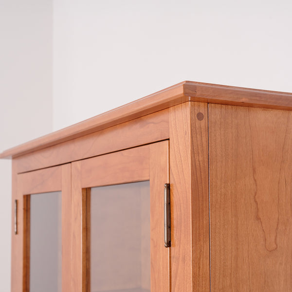 Bookcase with Glass Doors and Tapered Leg