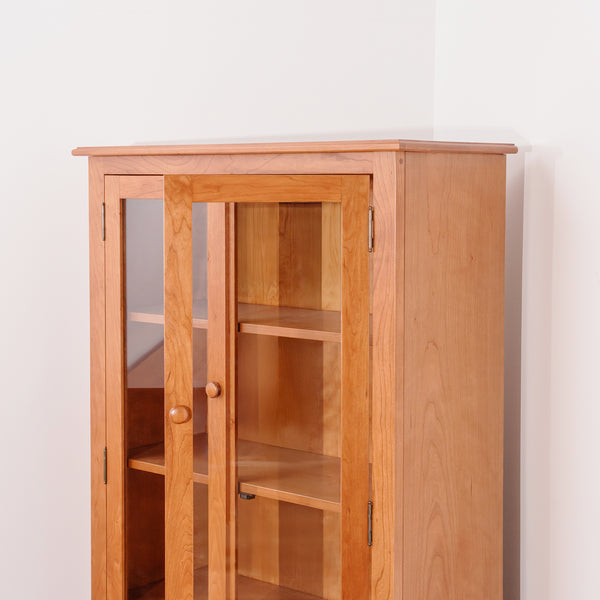 Bookcase with Glass Doors and Tapered Leg