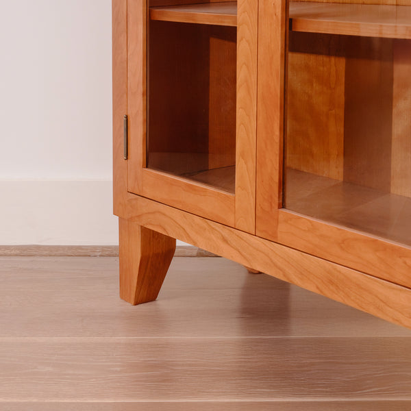 Bookcase with Glass Doors and Tapered Leg