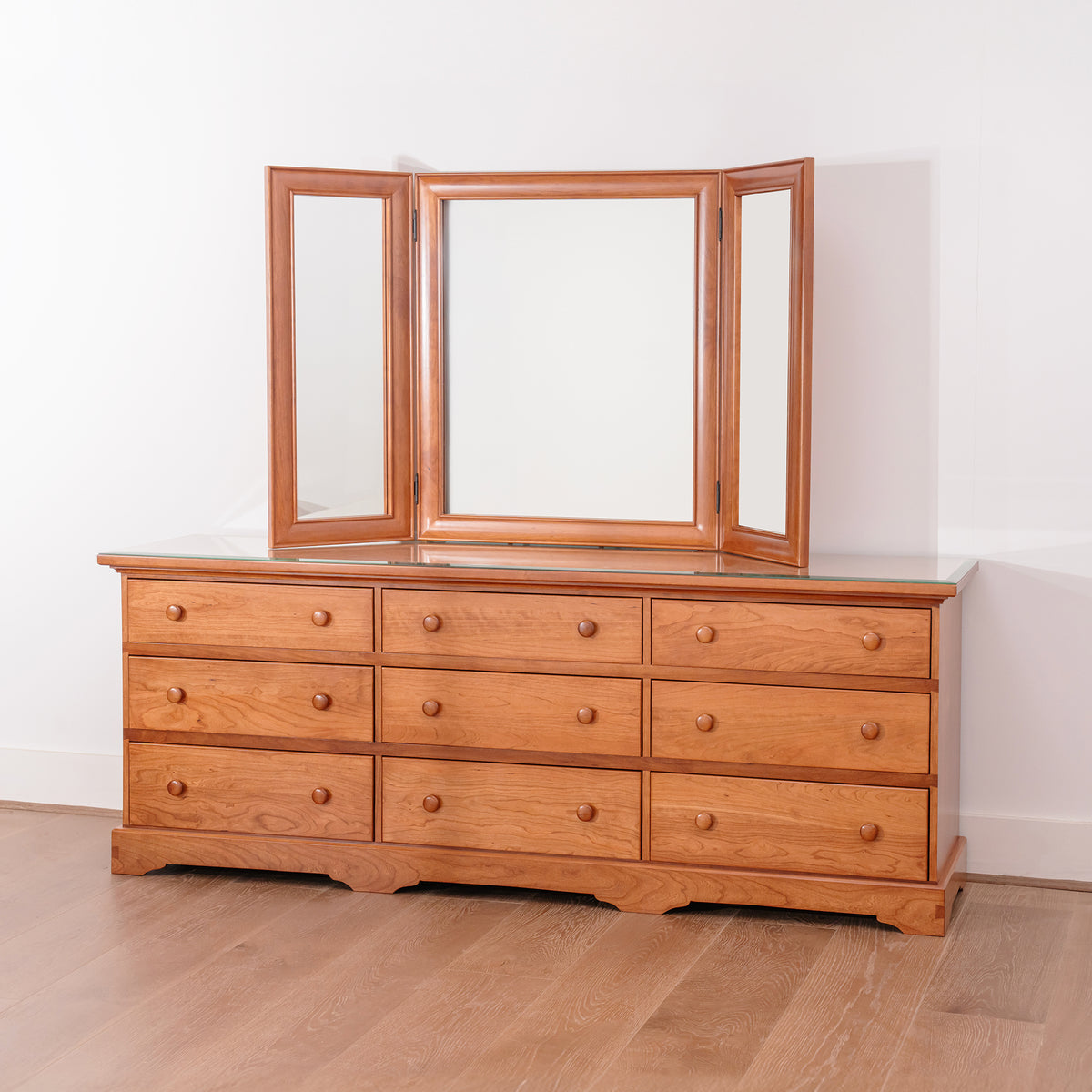 Trifold Bureau Mirror | Vintage Dresser Mirror