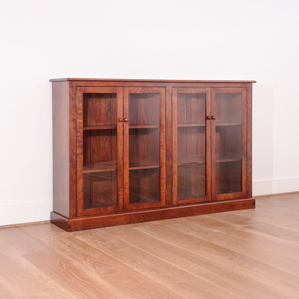 Double Bookcase with Glass Doors