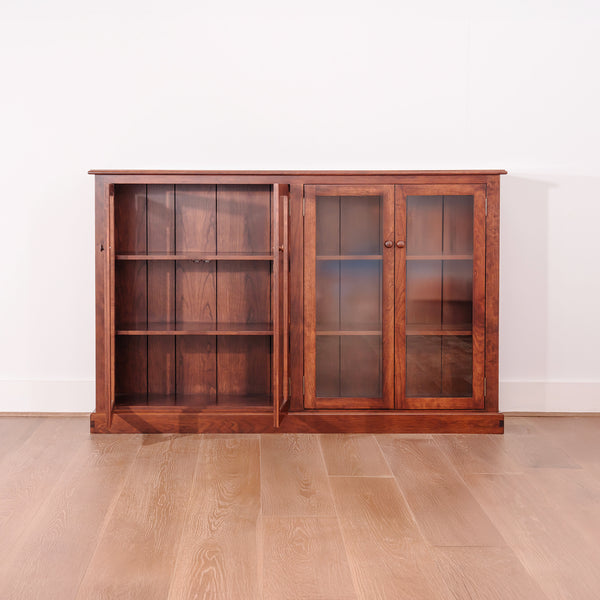 Double Bookcase with Glass Doors