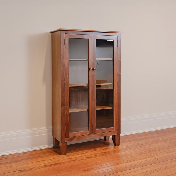 Bookcase with Glass Doors and Tapered Leg