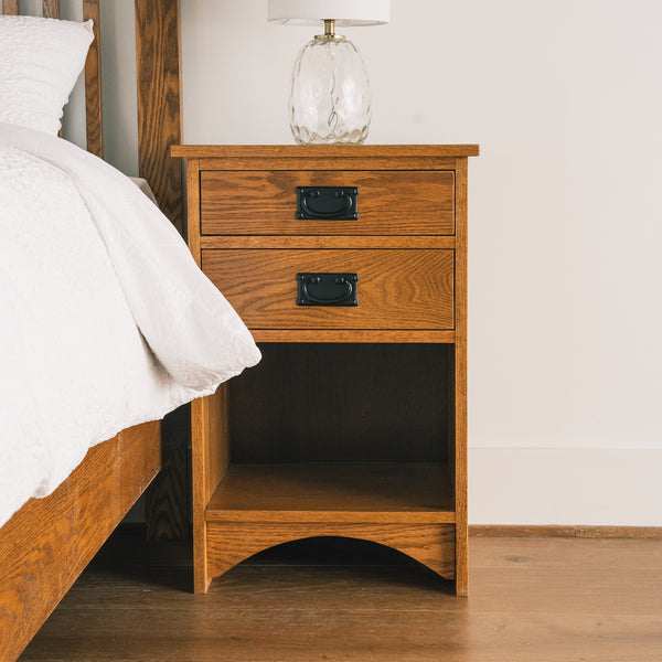 Mission 2 Drawer Bedstand