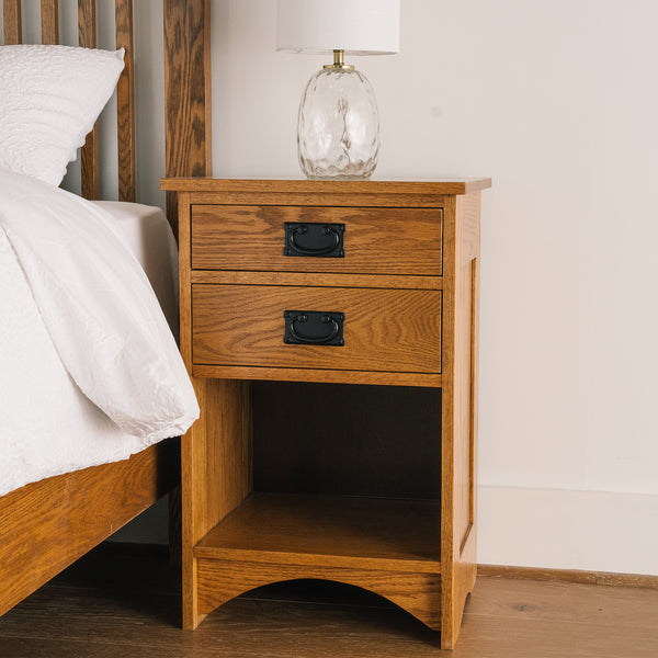 Mission 2 Drawer Bedstand