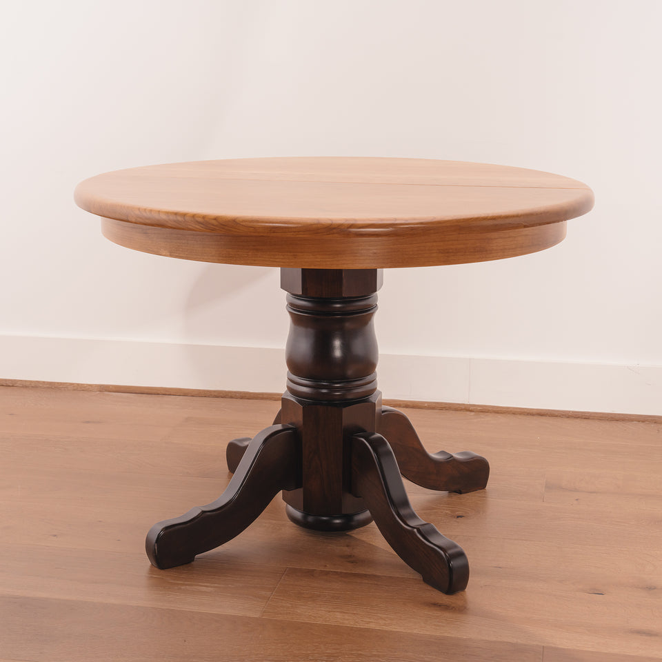 Round Pedestal Extension Table Round Dining Table with Leaf Extension HUNT Country Furniture