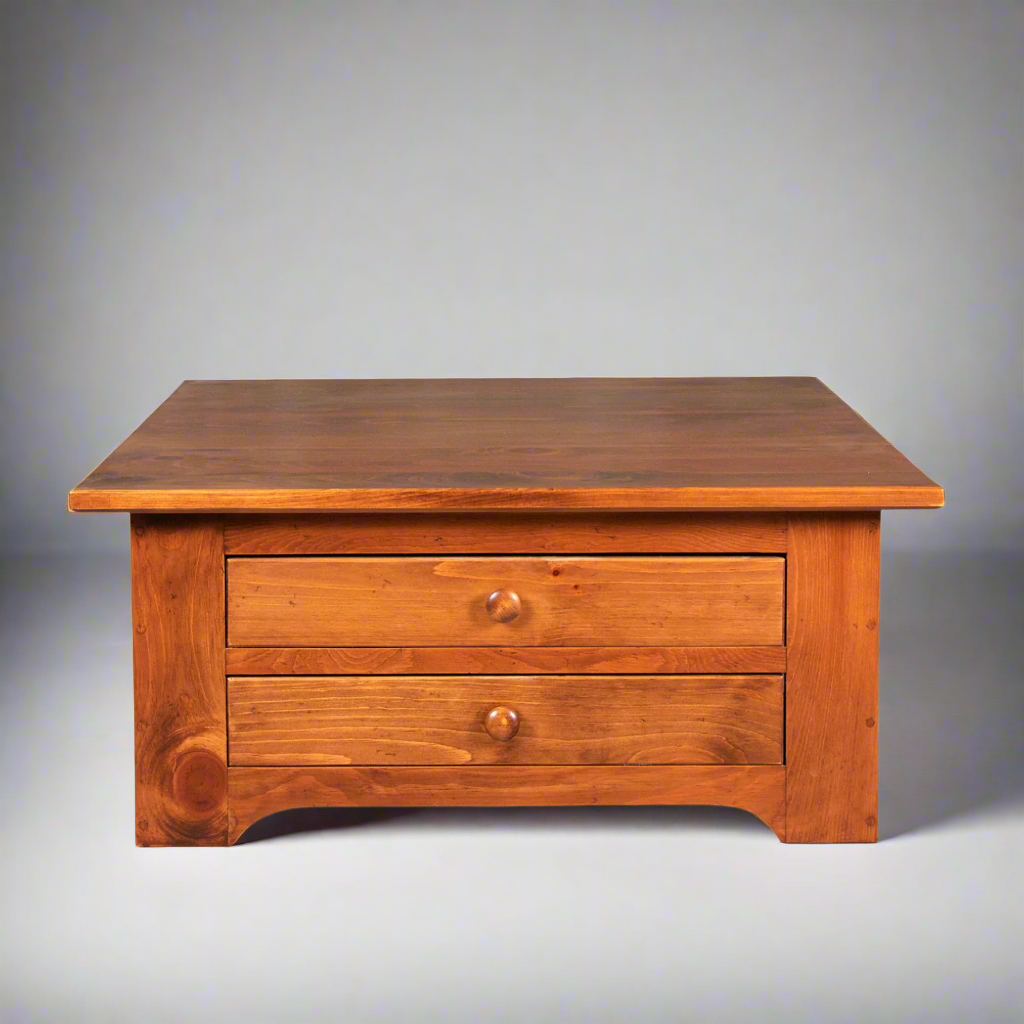 2 Drawer Square Coffee Table | Large Wood Coffee Table Square – HUNT ...
